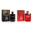 META-BOSEM Gentlemen Pour Homme Black+Red Men's Cologne Collection, Eau de Toilette Natural Spray - Masculine Scent - Holiday Gift Set (Pack of 2)