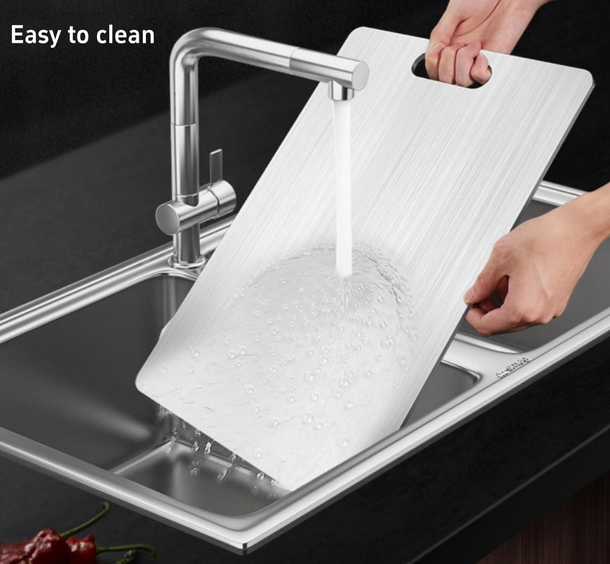 Titanium Cutting Board - 2025 New Upgrade 100% Pure Titanium Cutting Boards For Kitchen, 1 Pack Double-sided food-grade Cutting Board For Cutting…