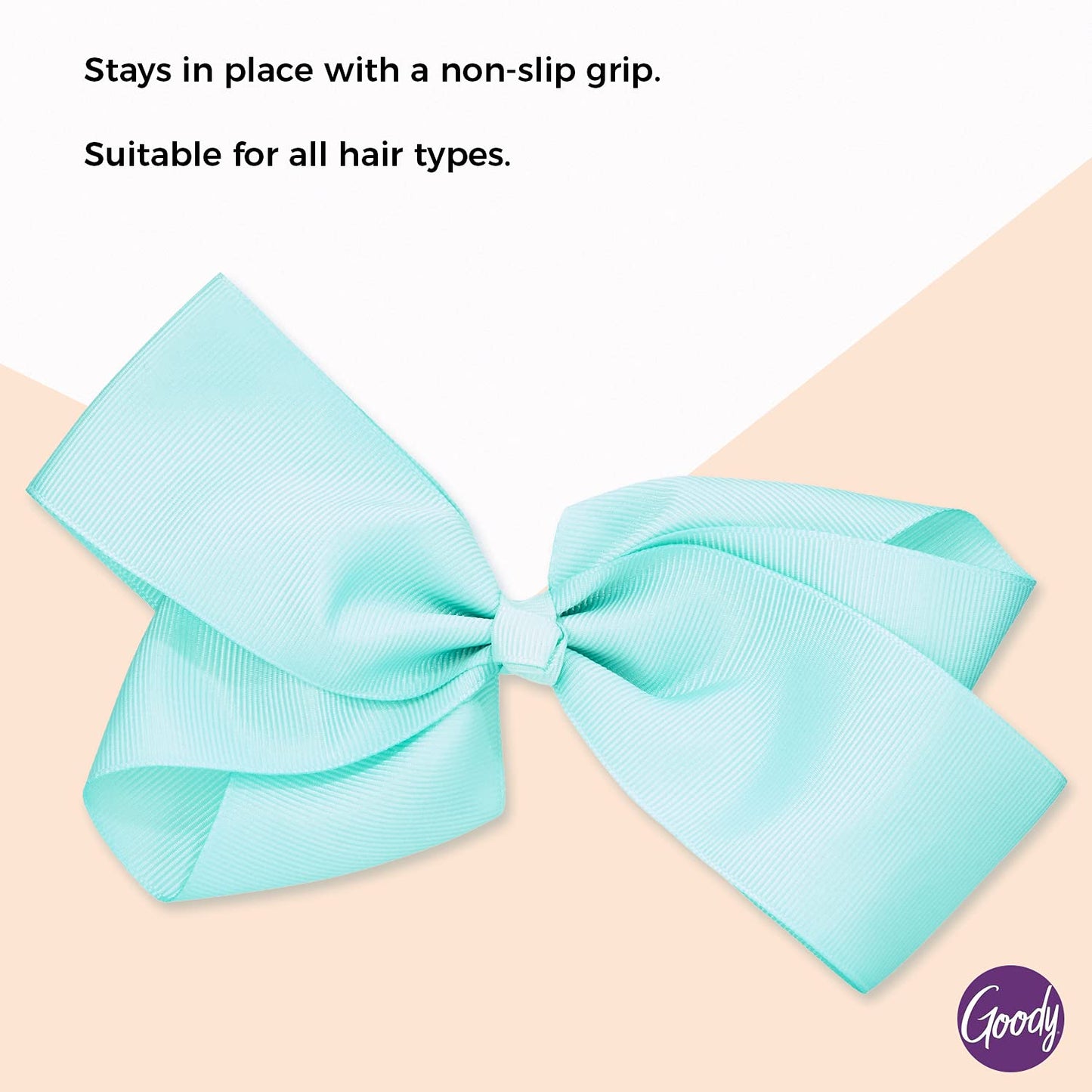 GOODY Kids Large Teal Bow Barrette - Stay Tight Closure - Comfort Fit - All Hair Types - 1 Count (Pack of 1) - Children, Unisex