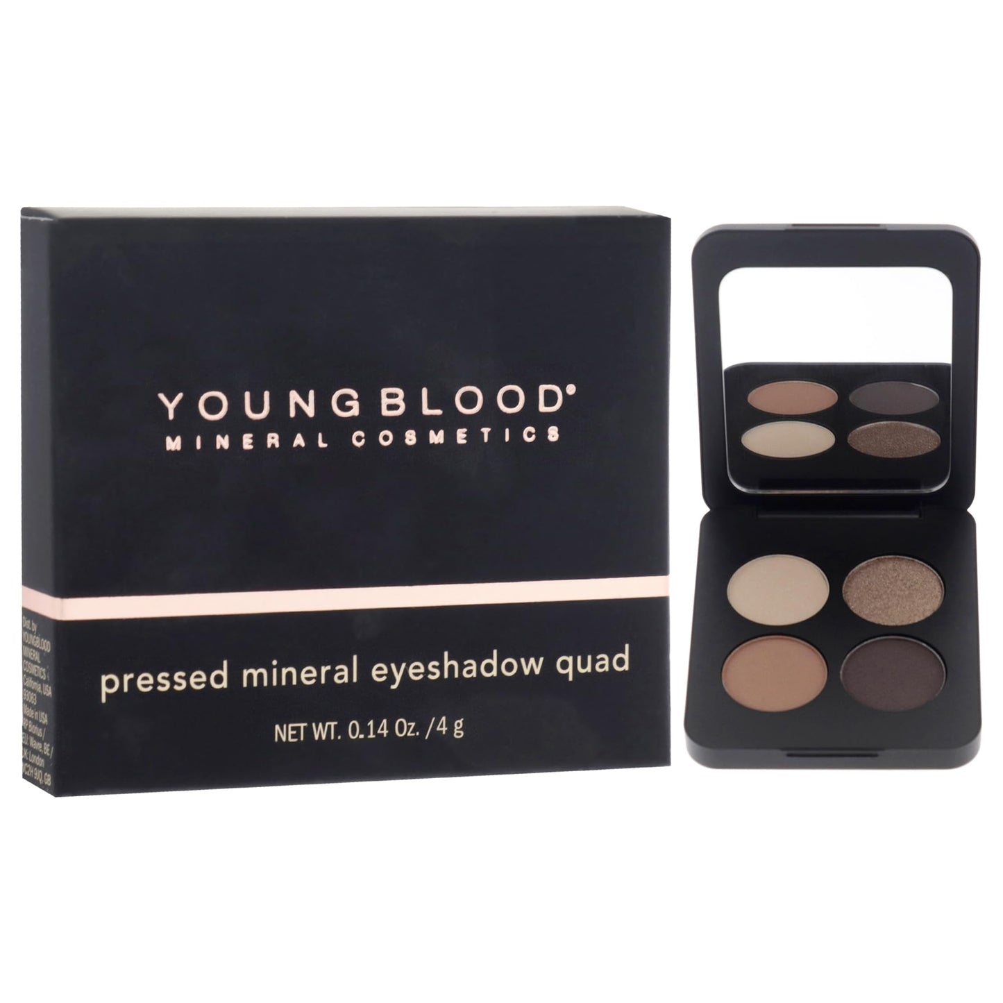 Youngblood Pressed Mineral Eyeshadow Quad - Taupe Smoke for Women - 0.14 oz Eye Shadow