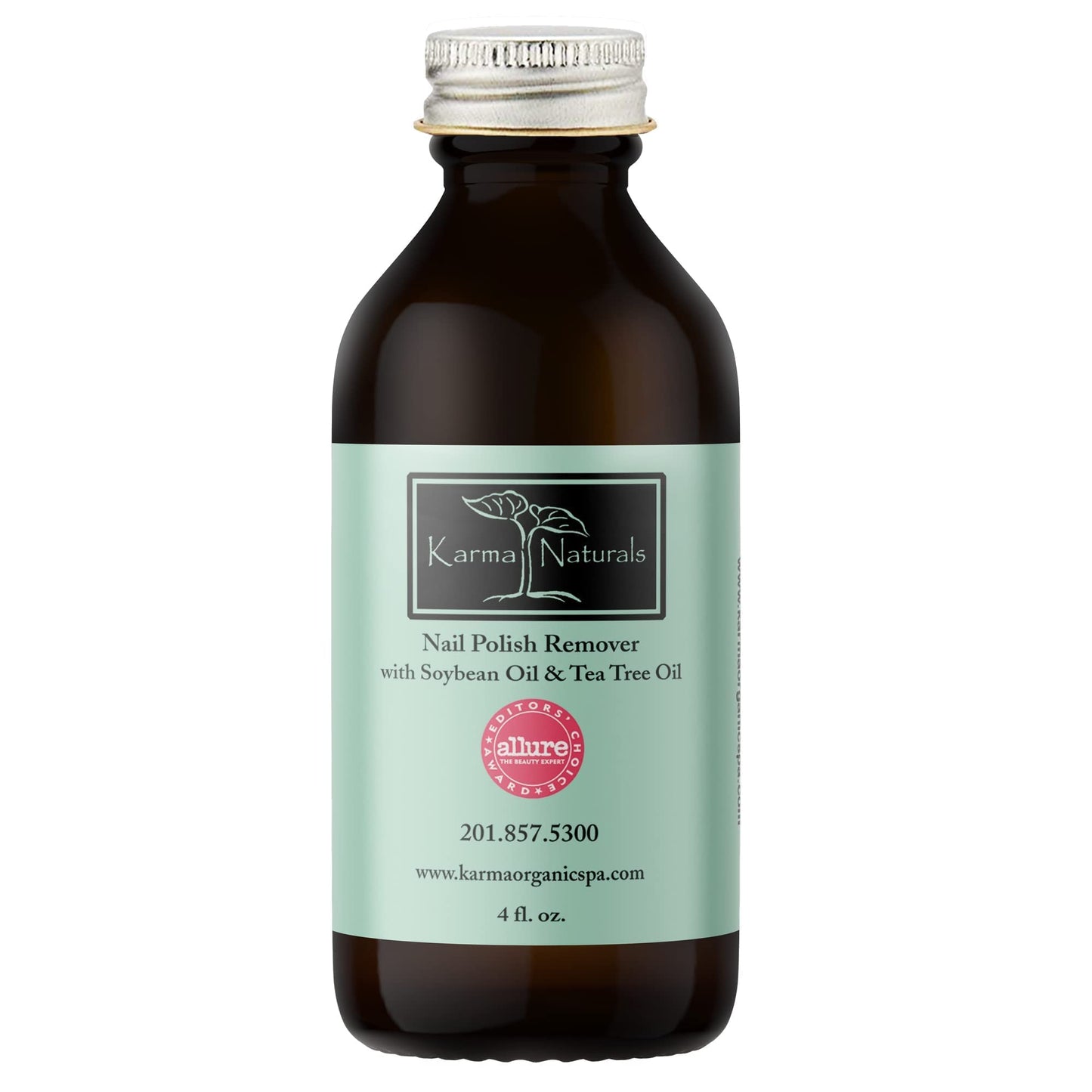 Karma Organic Nail Polish Remover with Soybean Oil and Tea Tree Oil- Non Toxic, Vegan, Cruelty Free, Acetone Free - Nails Strengthener for Fingernails