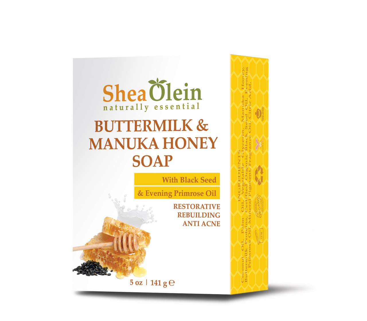 BUTTERMILK & MANUKA HONEY SOAP WITH BLACK SEED OIL & EVENING PRIMROSE OIL