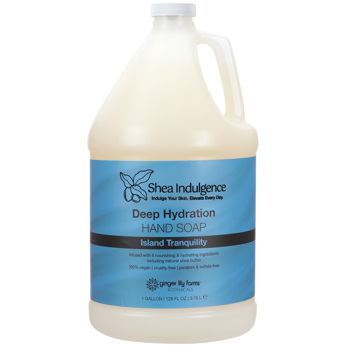 Ginger Lily Farms Botanicals Shea Indulgence Deep Hydration Liquid Hand Soap Refill, Island Tranquility, 100% Vegan & Cruelty-Free, Green Tea