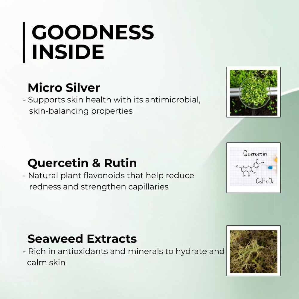 Repechage Red-Out Serum with Seaweed Extract, Silver & Hyaluronic Acid - Cooling, Lightweight Hydration Serum Moisturizer for Sensitive Skin