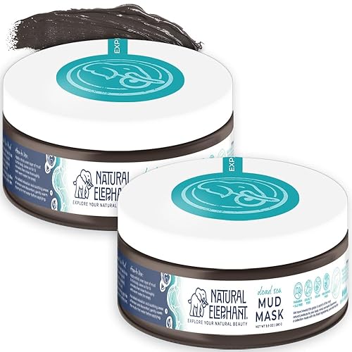 Natural Elephant Dead Sea Mud Mask - Deep Pore Cleansing for Face & Body - Acne, Blackheads, Oily Skin - 100% Natural Skin Care - Tightens Skin-