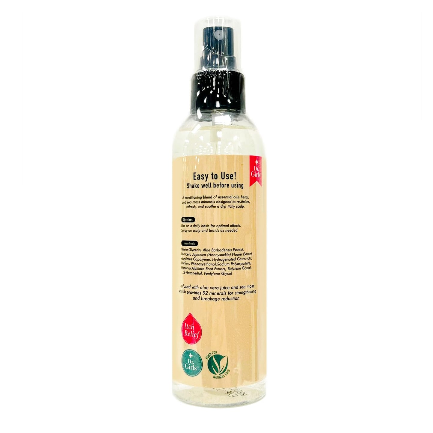Dr.Girls Ultra Relaxation Anti-Itch Braid Extra Sheen Spray 6.8oz/ 200ml (Sea Moss & Aloe Vera)