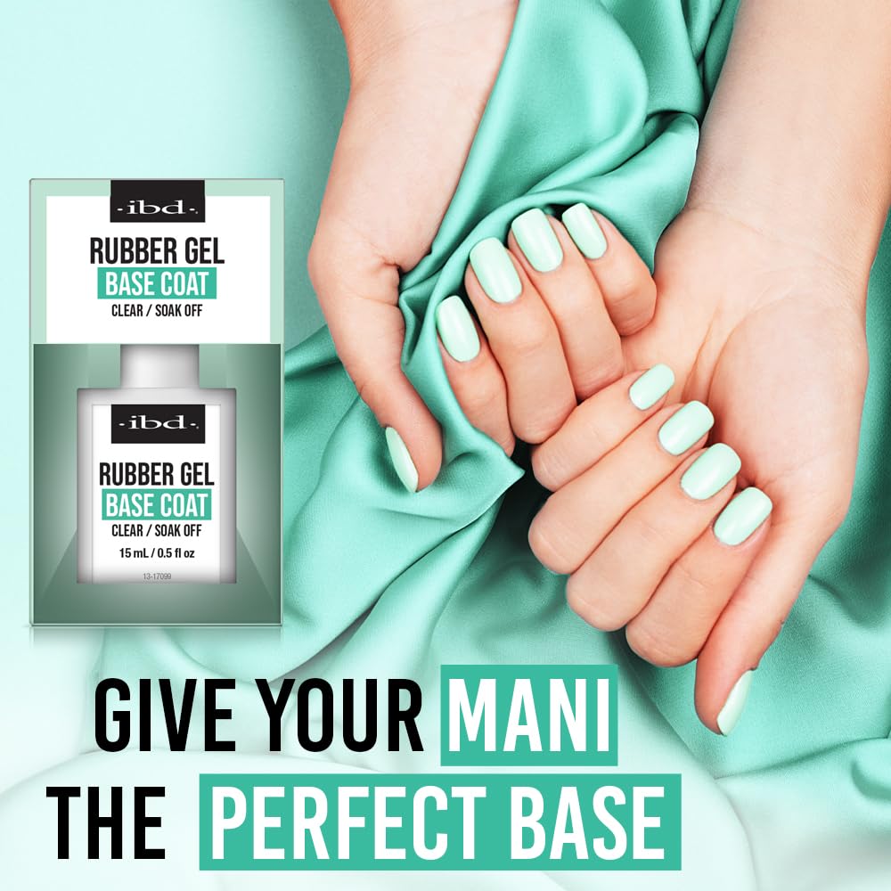 IBD Rubber Base Gel Nail Polish, Base Coat - Clear Soak-Off Builder Gel for Nails Strengthening & Breakage Prevention, 0.5 fl oz Beauty & Personal Care IBD