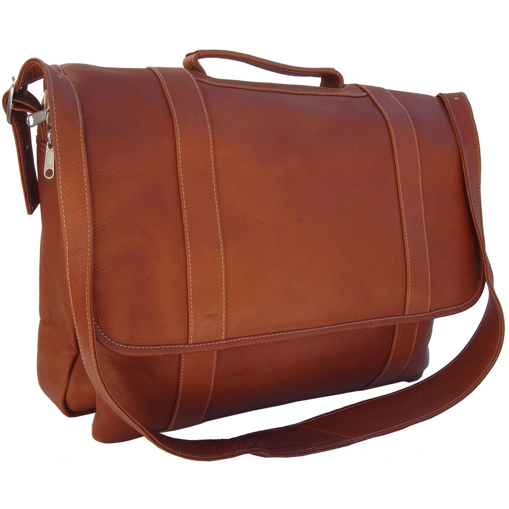 Piel Leather Traditional Flap Portfolio, Saddle, One Size