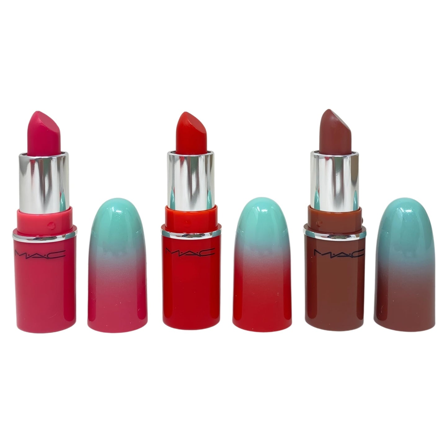 MAC M·A·C Cosmetics Holiday Exclusive Wildest Gleams Mini Lustreglass Lipstick Trio: Brights - Posh Pit, No Photos and TNTeaser