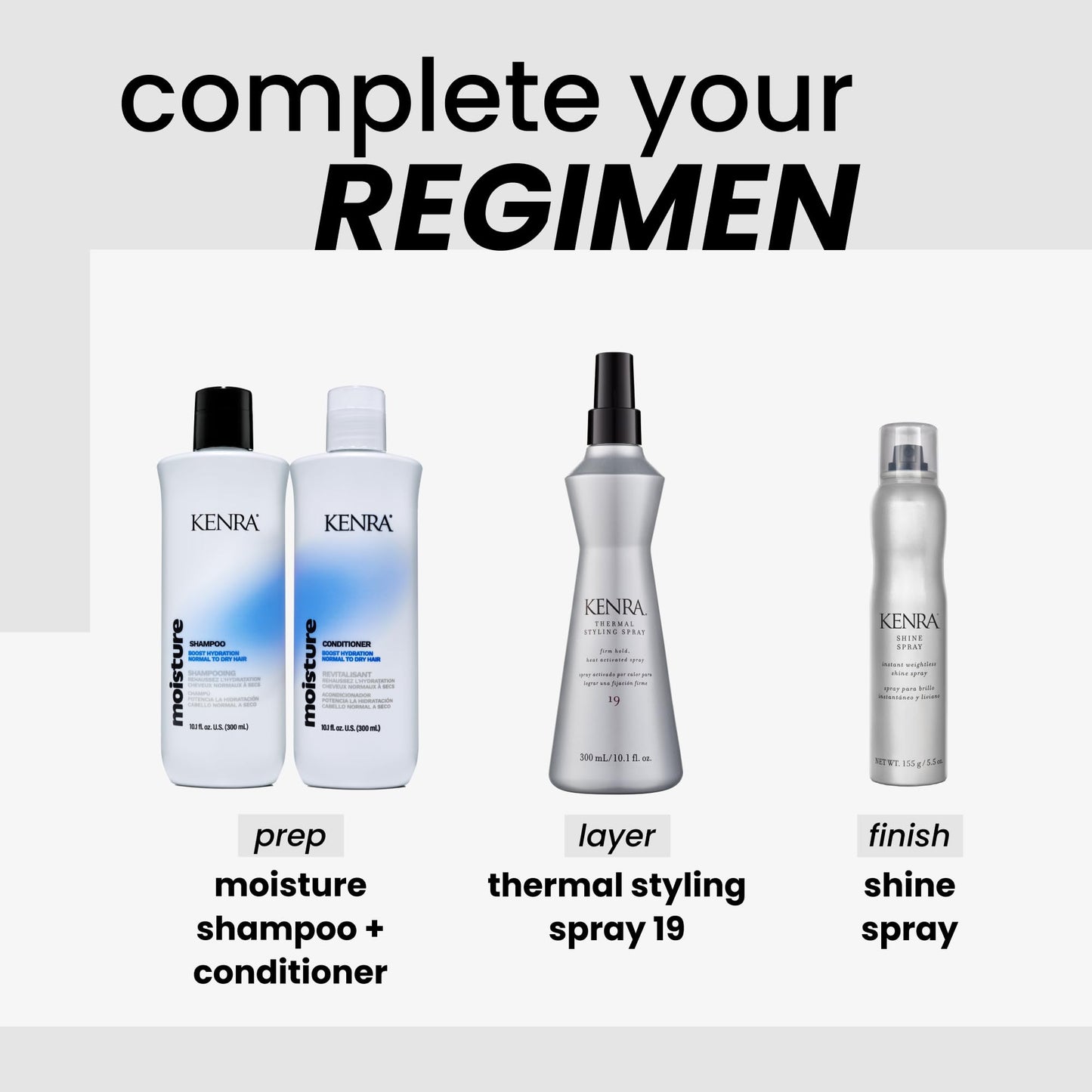 Kenra Thermal Styling Spray 19 | Heat Protection | Firm Hold, Heat-Activated | Tames Frizz & Flyaways, Adds Shine | 10 fl. oz