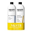 Keratin Complex NKSTB Natural Keratin Smoothing Treatment for Blonde Hair Duo Kit, Includes (1) KCPRIMER 33.8 fl oz and (1) NKSTB 33.8 fl oz