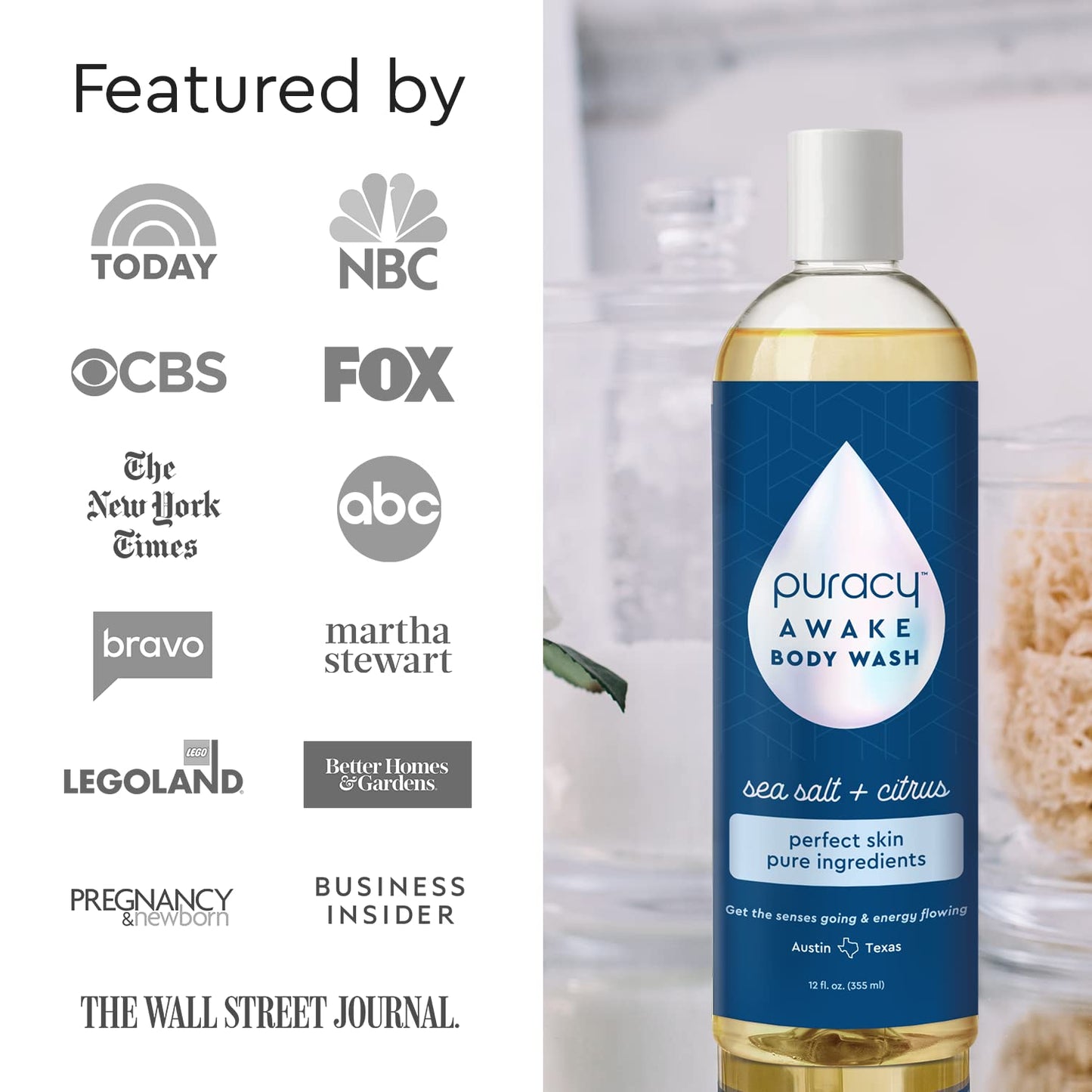 Puracy Body Wash - Natural Body Wash for Women, Men, Kids - Pure Plant Ingredients, Moisturizing Shower Gel, Body Soap for Dry Sensitive Skin, Gently Beauty and Personal Care Puracy