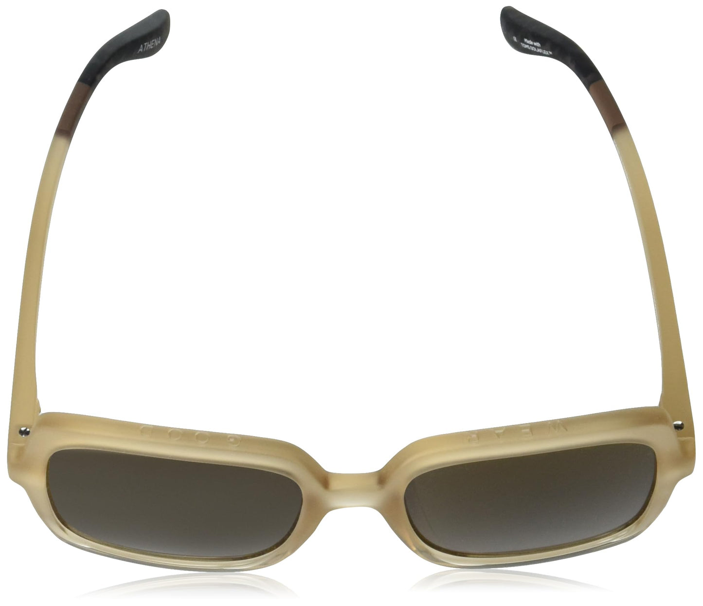 TOMS Women's Athena Square Sunglasses, Matte/Shiny Oatmilk Crystal Fade, 56-20-148