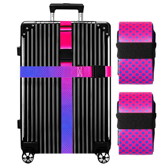 Gowraps TSA Approved Luggage Straps – 2 Pack Adjustable Bright Luggage Belt for Suitcases, Carry-On Bags & Travel Accessories (Gradient)