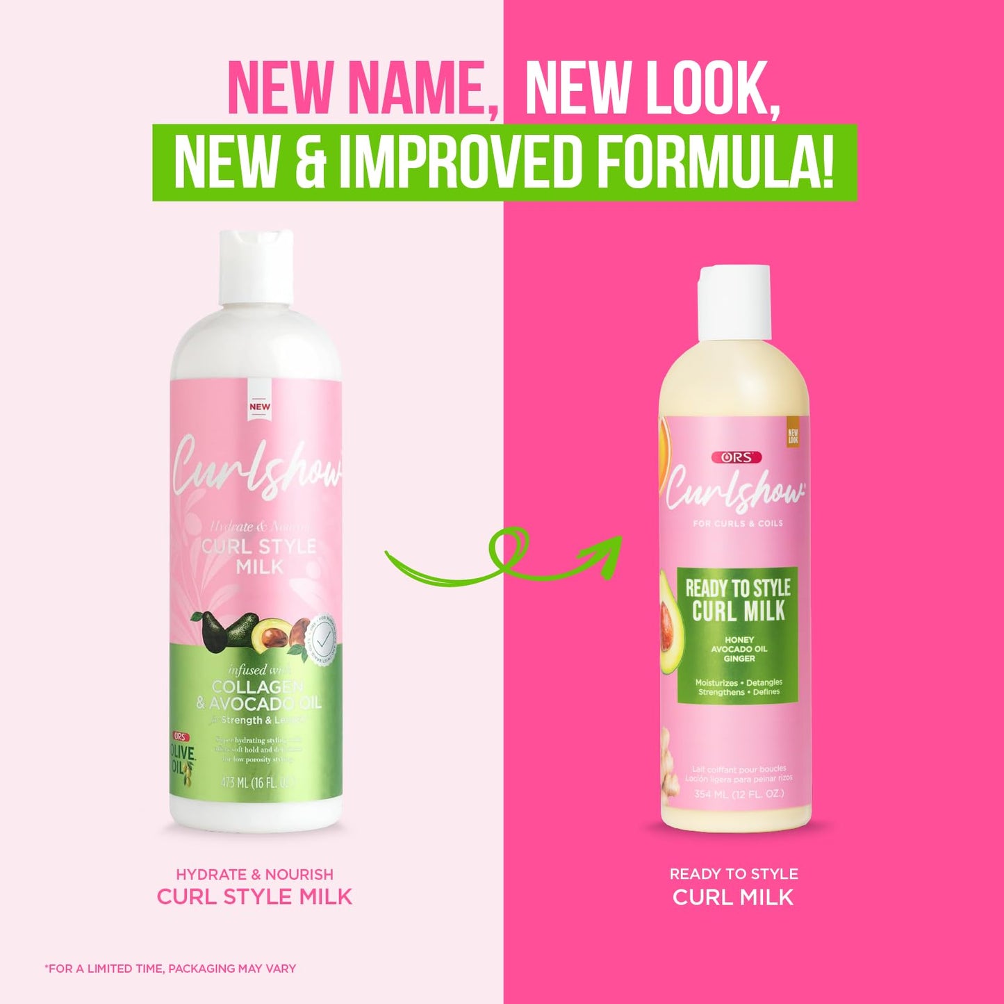 ORS Curlshow Ready to Style Curl Milk, Detangles, Nourishes & Delivers Light Definition 12 Ounces