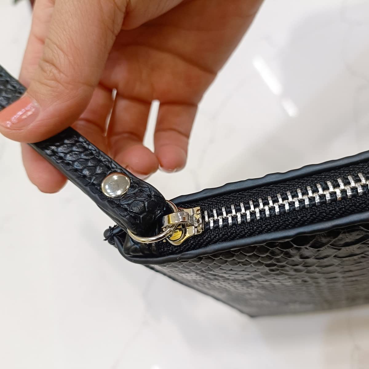 NIGEDU Women Clutches Fashion Snakeskin PU Leather Party Envelope Purse Bag