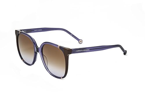 Carolina Herrera Brown Shaded Violet Square Ladies Sunglasses CH 0062/S 0E53/QR 57