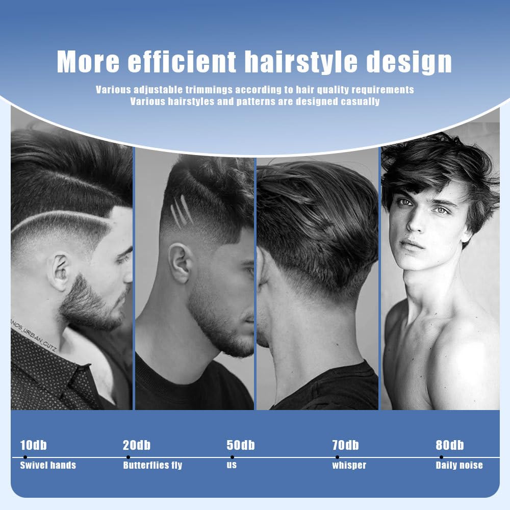 QDKVTNDJZ Professional Hair Clippers for Men - 9000RPM Brush Motor & Stainless Steel Blades, Barber-Grade Cordless Clippers & Trimmer Set for Fade Beauty and Personal Care QDKVTNDJZ
