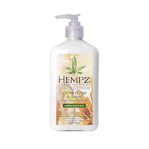 HEMPZ Body Lotion - Citrine Crystal & Quartz Daily Moisturizing Cream, Shea Butter Hand and Body Moisturizer - Hemp Extract Lotion - Skin Care
