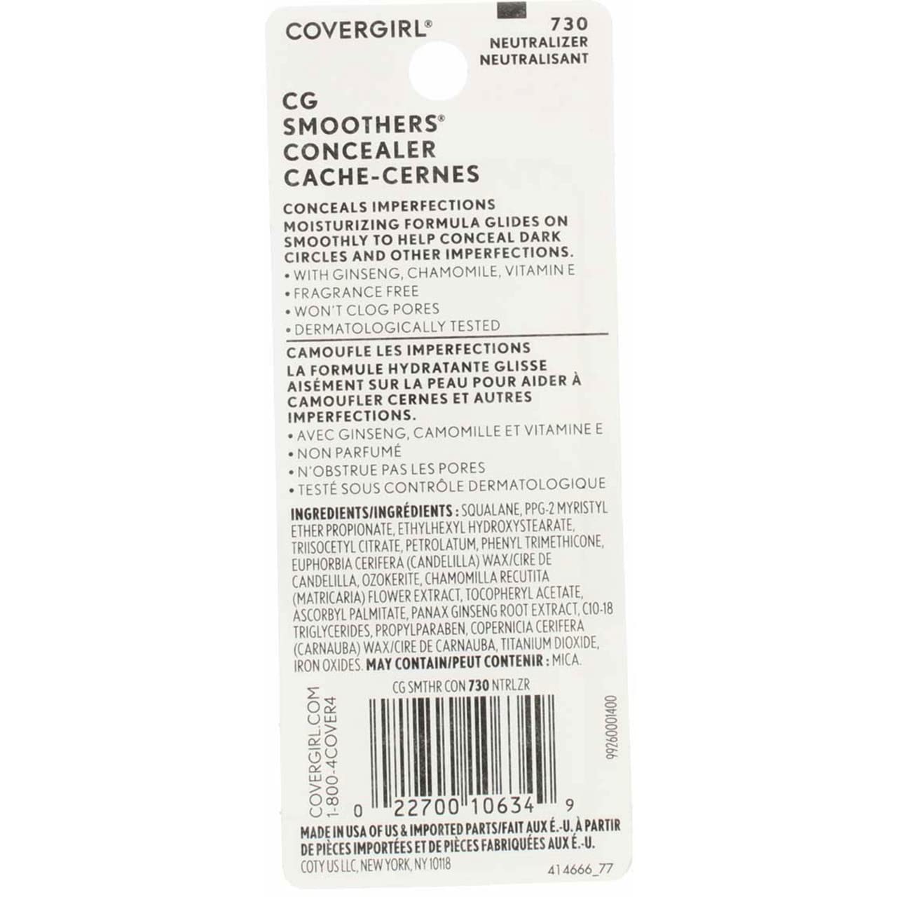 CoverGirl Smoothers Concealer, Neutralizer-N 0.14 oz (Pack of 6)