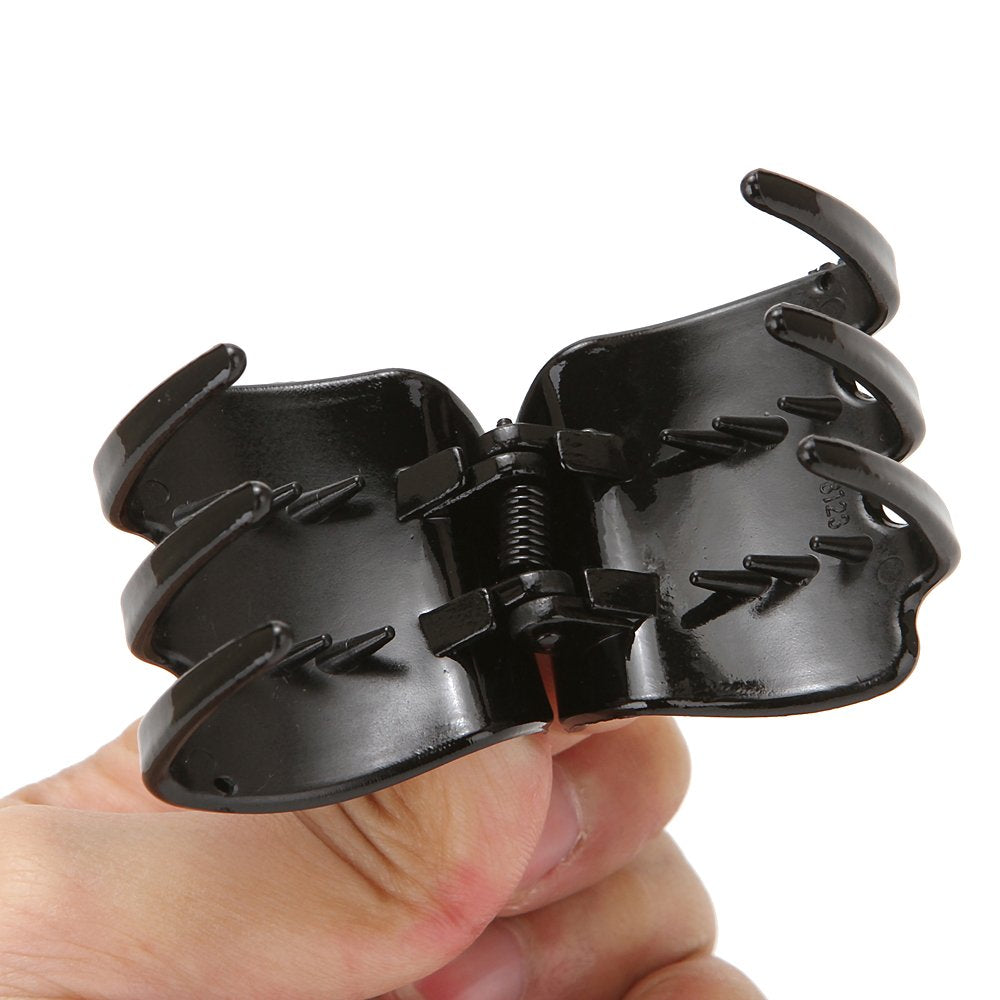 Yishenyishi 10 Pack Black Jaw Clips For Thick Hair, Non-slip Hair Claw Clip for Women and Girls