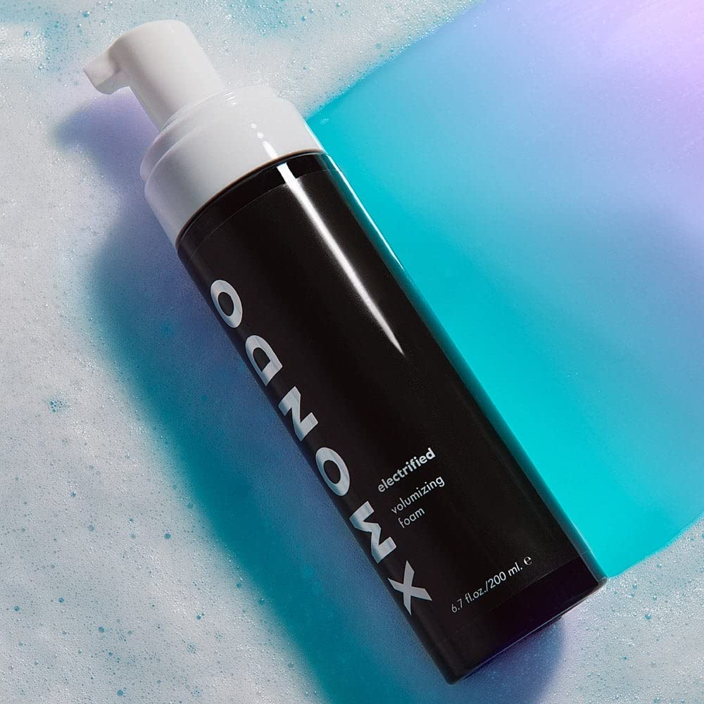 XMONDO Hair Electrified Volumizing Foam – Vegan Formula with Pro-Vitamin B5 & Anti-Frizz Nutrients, Adds Volume & Body, Reduces Drying Time, 6.7 fl oz