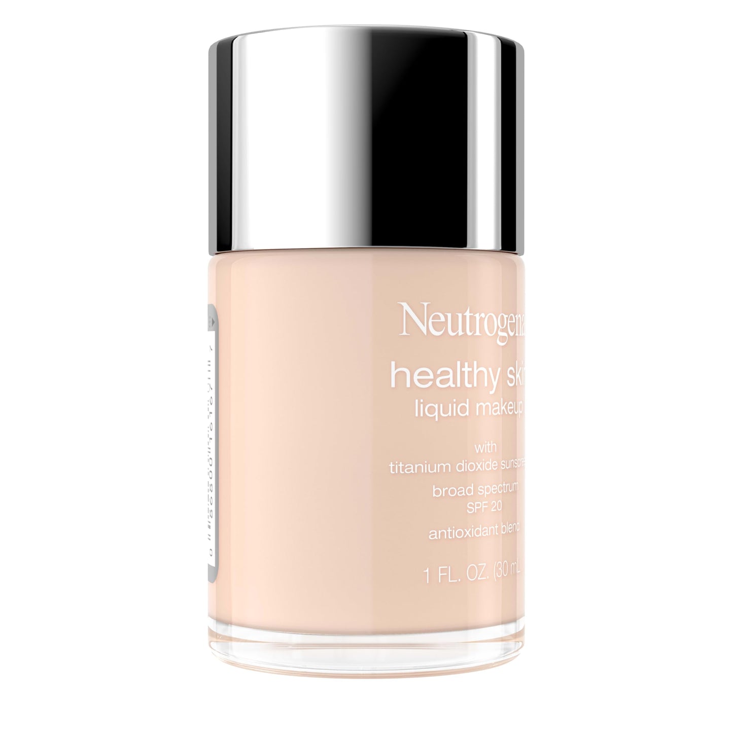 Neutrogena Healthy Skin Liquid Foundation Makeup Broad Spectrum SPF 20 Sunscreen, Medium Coverage, Vit B5, Antioxidants, All Day Wear, Porcelain 110N