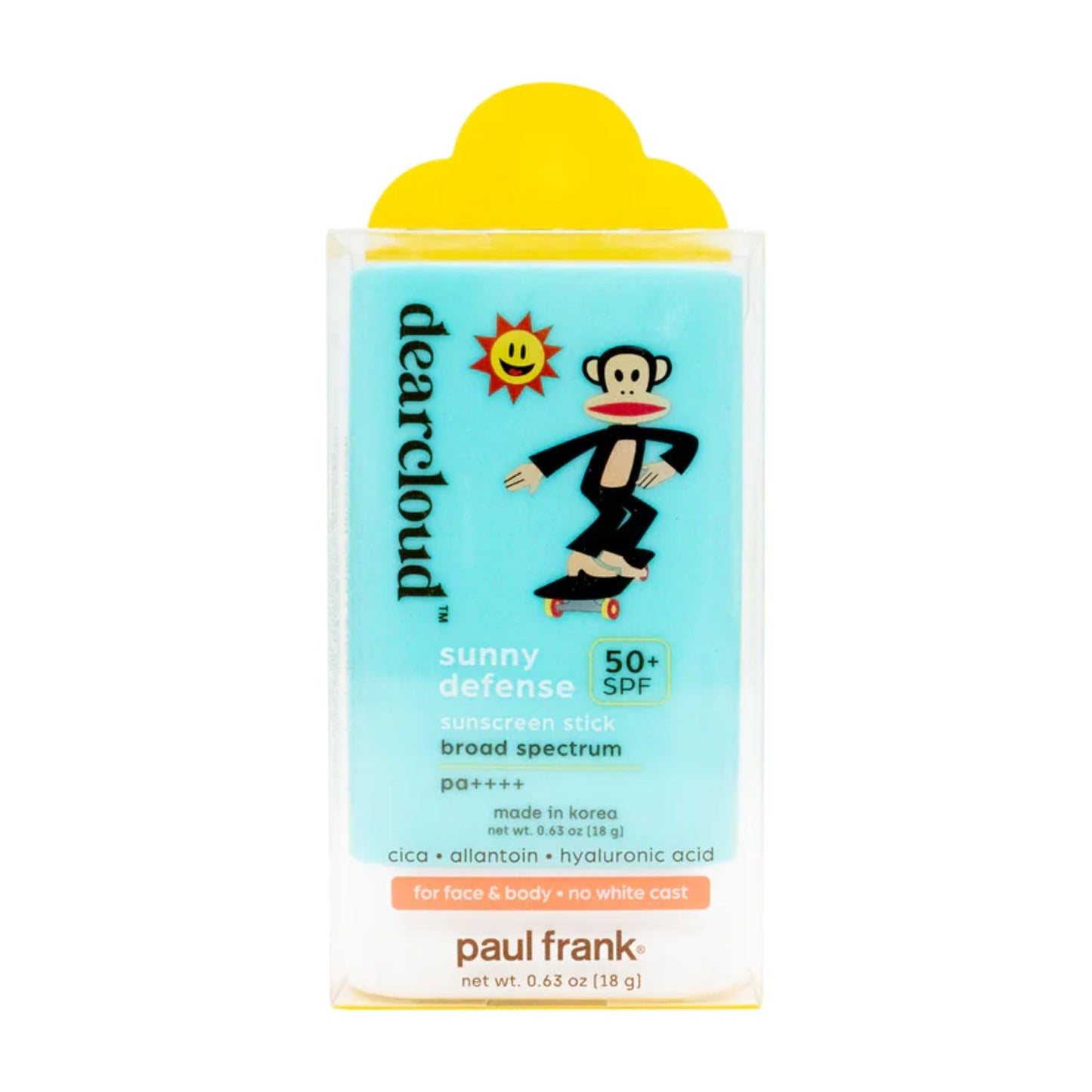 Paul Frank Sunny Defense Sunscreen Stick SPF 50+ PA++++ - Korean Sunscreen for Face & Travel Size (.63 oz)