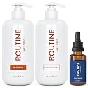 Routine Wellness Shampoo and Conditioner Set and Scalp Serum for Thinning Hair - DHT Blocker Women & Men - Color Safe Shampoo for Hair Loss