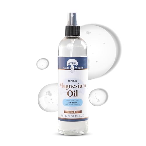 Health & Wisdom Pure Magnesium Oil - Topical Muscle & Joint Relief- Natural and Pure USP Grade Extra Strength Magnesium - Enhanced Absorption - Spray