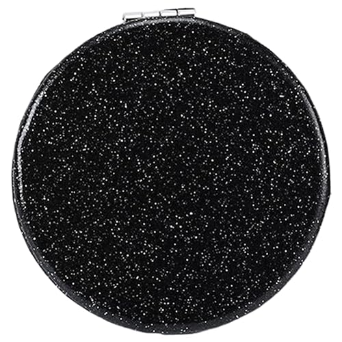 mpowtech Pocket Compact Mirror for Men and Women, Small Purse Mirror With Glitter, Portable Travel Makeup Mini 2-Sided 1x/2x Magnifying Folding