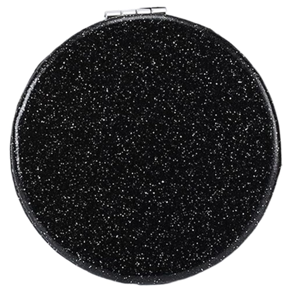 mpowtech Pocket Compact Mirror for Men and Women, Small Purse Mirror With Glitter, Portable Travel Makeup Mini 2-Sided 1x/2x Magnifying Folding