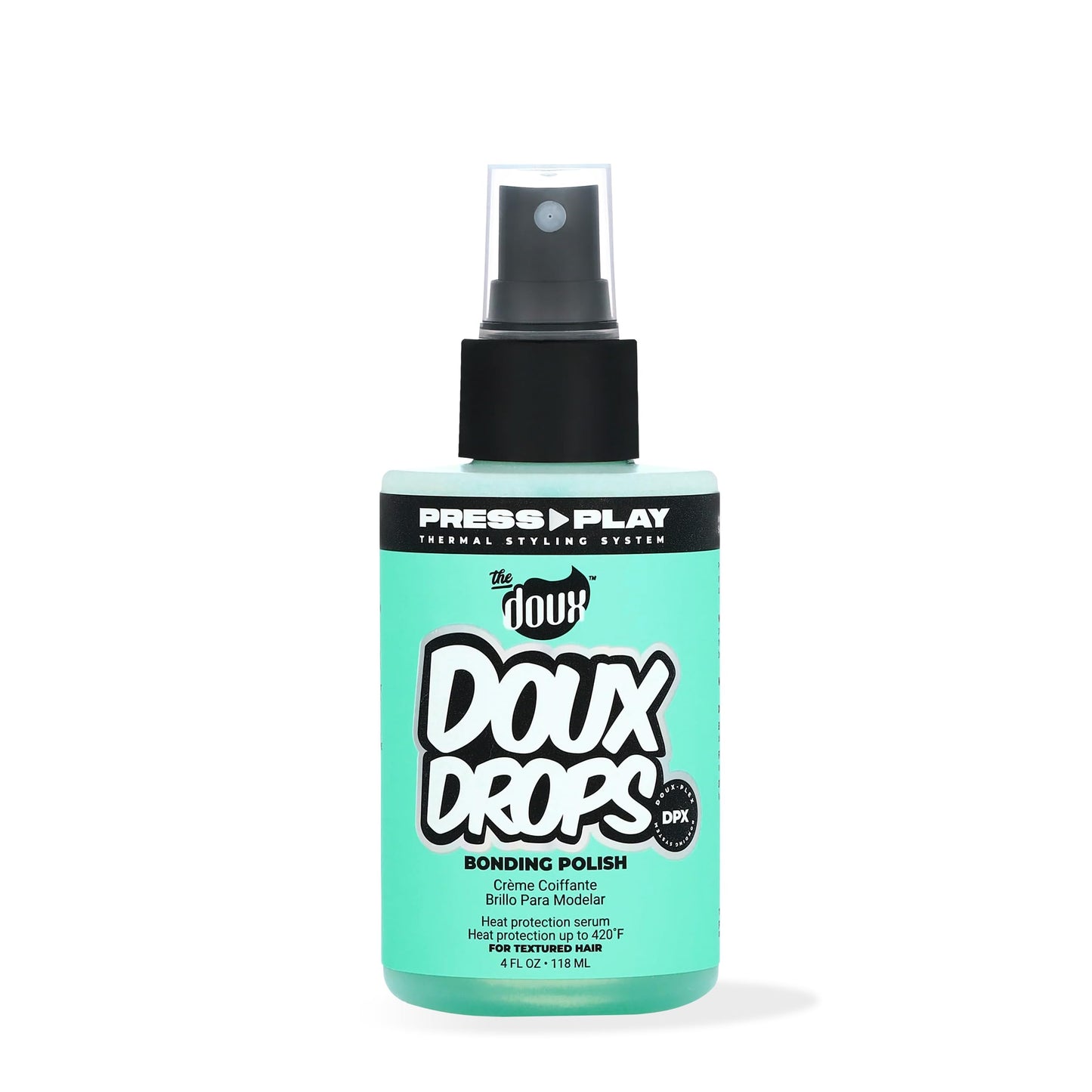 The Doux DOUX DROPS Bonding Polish Spray - Anti-Humidity Hair Smoother & Heat Protectant for Curly Hair - Silkening Bonding Oil with Vitamin E, Baobab