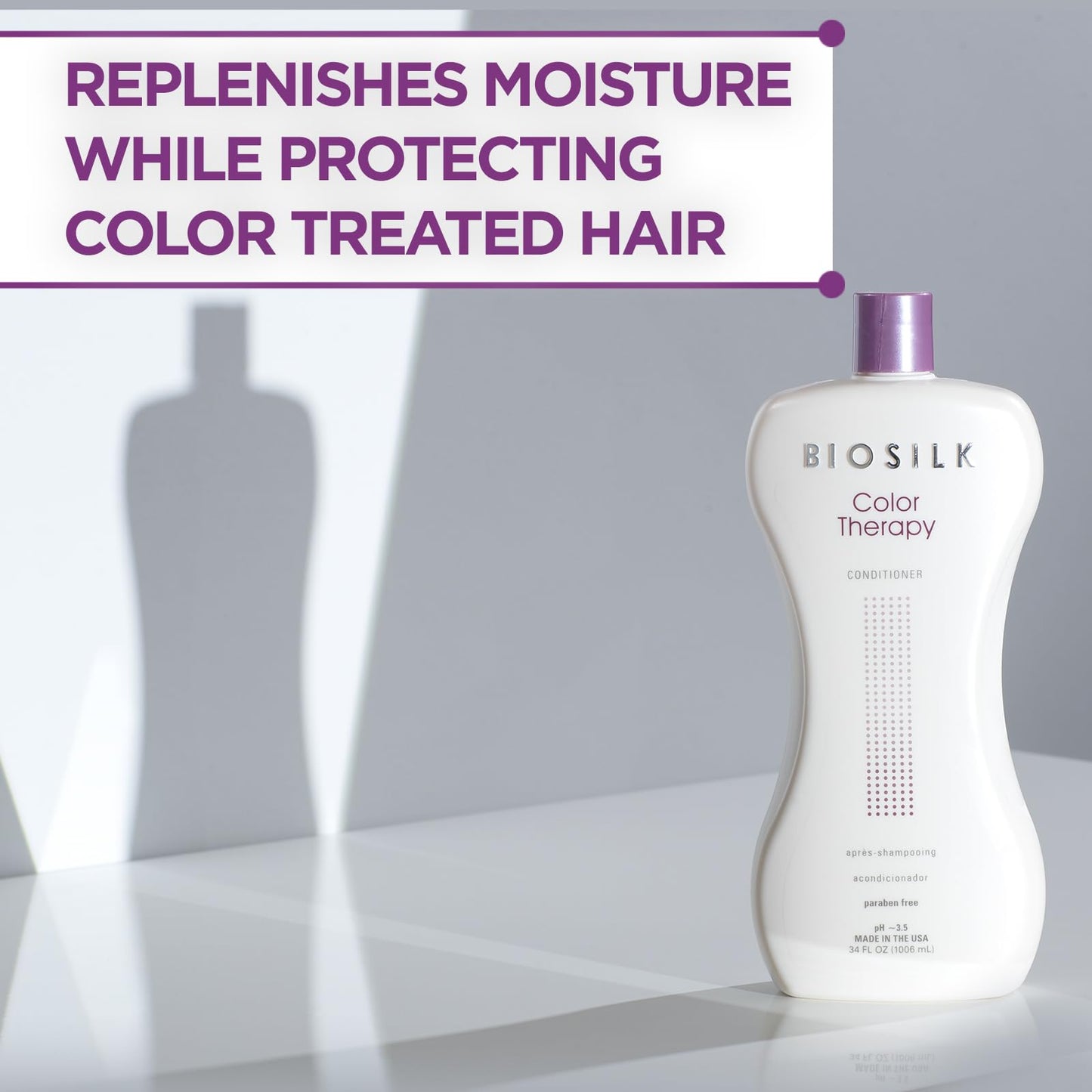 BioSilk Color Therapy Shampoo & Conditioner Duo, Gently Cleanses & Replenishes Moisture, Sulfate, Paraben, & Cruelty-Free, 34 Oz (Pack of 2)