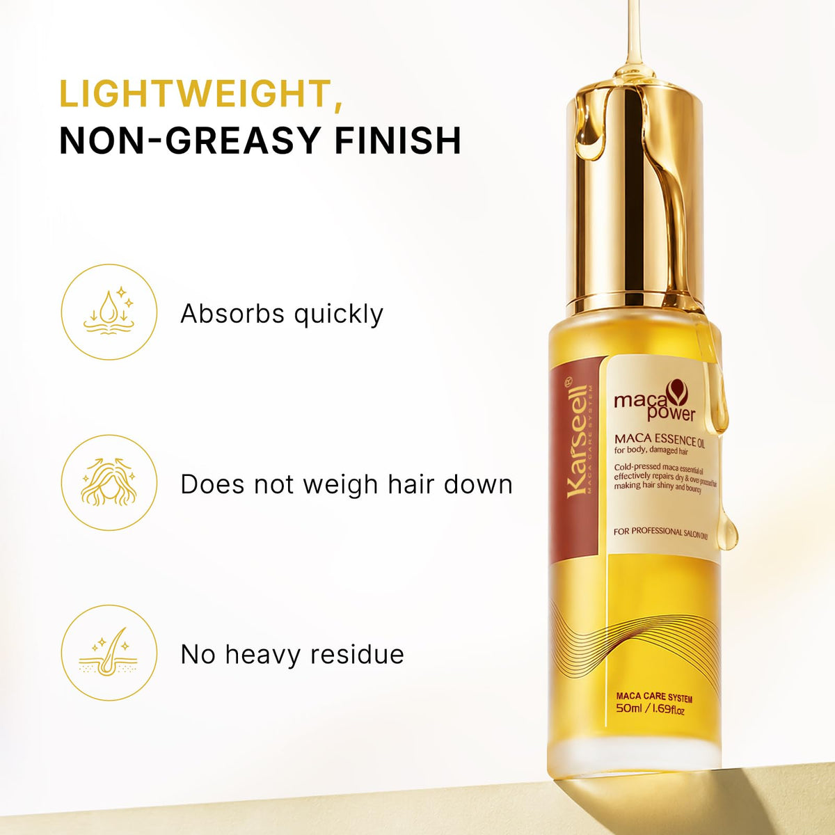 Karseell Moroccan Argan Oil for Hair Healing Cold Pressed Weightless Argan Oil Hair Serum for Dry Damaged Hair 50ml Beauty and Personal Care Karseell