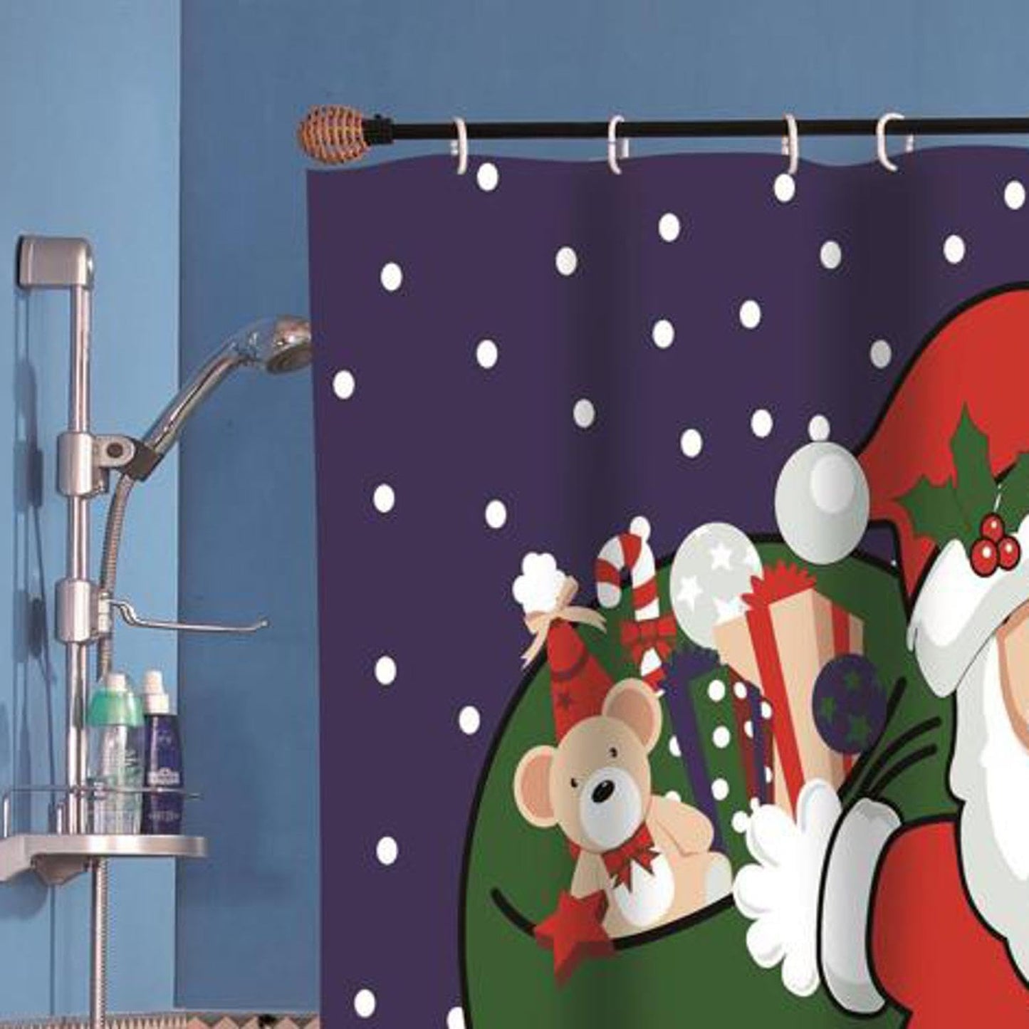 Carnation Home Fashions "Up on The Rooftop" Fabric Shower Curtain, 72"x70"