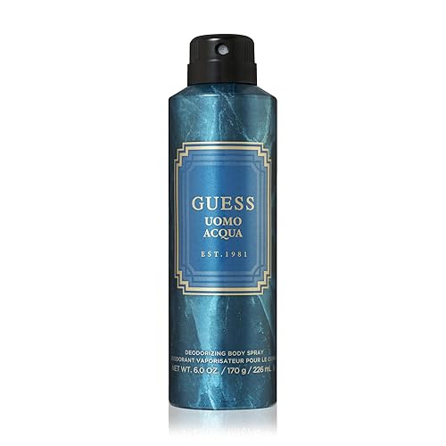 Guess Uomo Acqua Deodorizing Body Spray For Men, 6.0 Oz.
