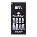 KISS Masterpiece One-Of-A-Kind Luxe Mani, Long Length, Premium Acrylic Fake Nails, Style “No.1”, with Pink Gel Nail Glue, Manicure Stick, Mini File,