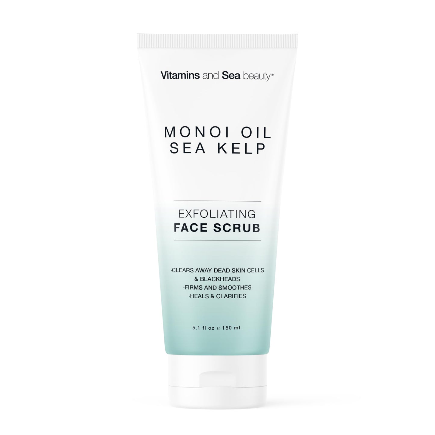 Exfoliating Face Scrub with Monoi Oil & Sea Kelp - Clarifying & Firming Facial Exfoliator with Natural Pumice - Vegan, Paraben-Free, 5.1 fl oz