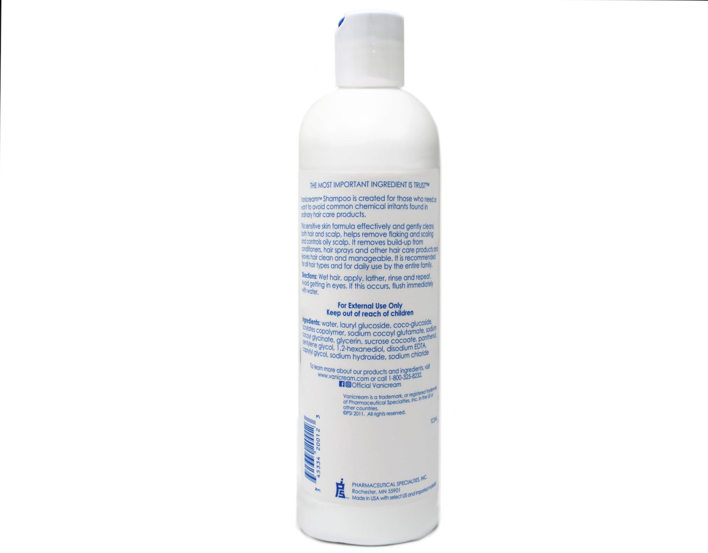Vanicream Shampoo For Sensitive Skin 12 oz. (Pack of 2)