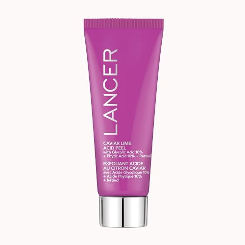 Lancer Skincare Caviar Lime Acid & Retinol Peel | Glycolic Acid Chemical Peel for Face | Chemical Exfoliant for Dark Spots & Dead Skin Remover | 0.5