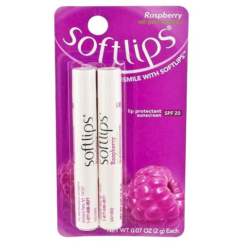 SoftLips Lip Balm With SPF 20 Raspberry, 6-Pack