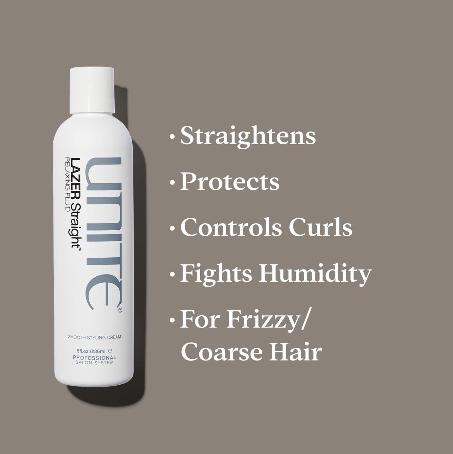 UNITE Hair - LAZER Straight Relaxing Fluid - Anti-Frizz Smoothing Cream for Sleek, Straight, Shiny Hair - Loosens Waves, Controls Flyaways & Adds