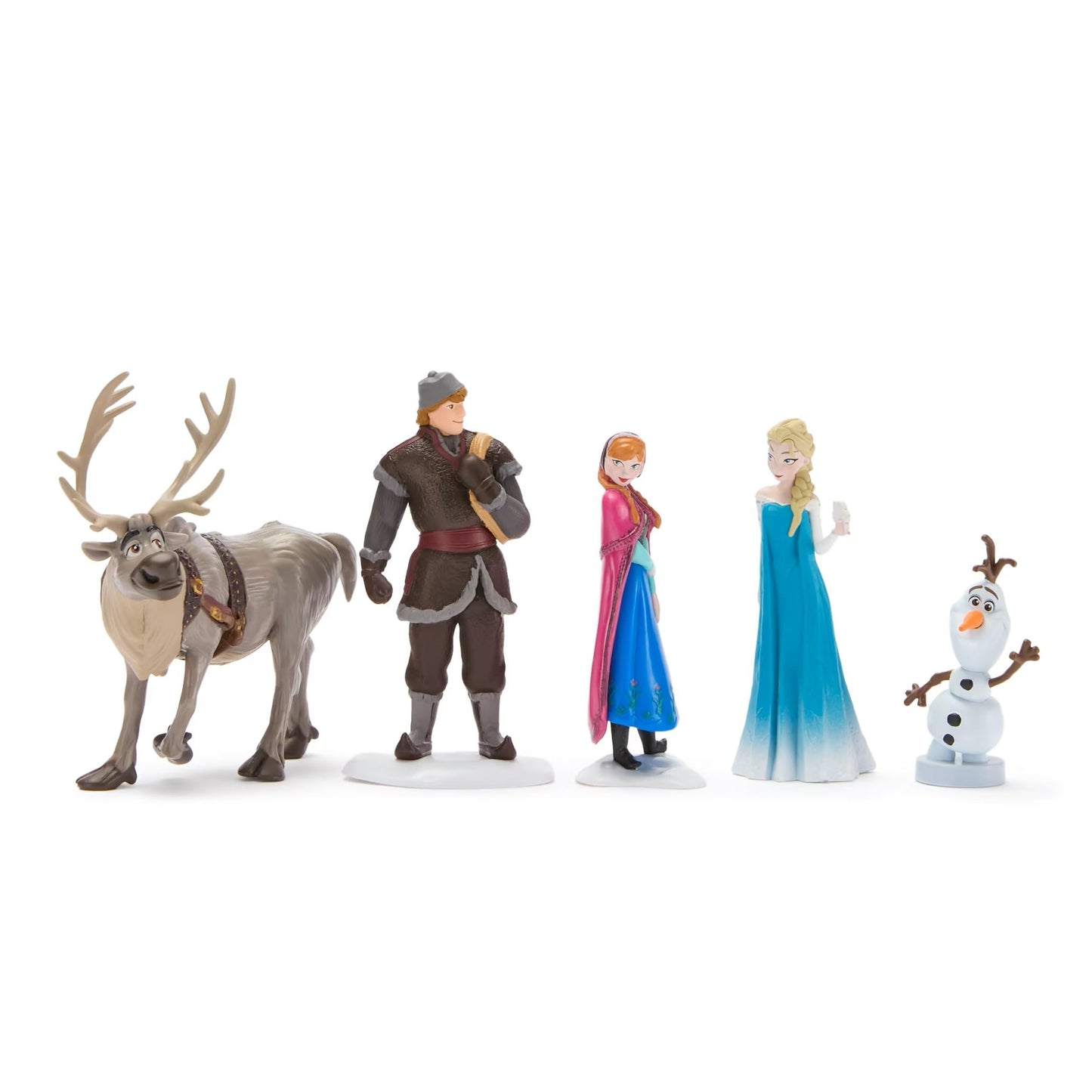 Disney Store Official Frozen Figure Set – 8 Sculpted Figures Including Anna, Elsa, Olaf, Kristoff & More in Display Box with Scenic Backgrounds