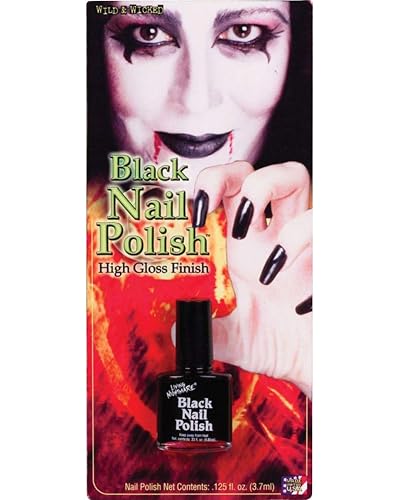Costumes For All Occasions Fw9474Bk Nail Polish Black Beauty & Personal Care Fun World