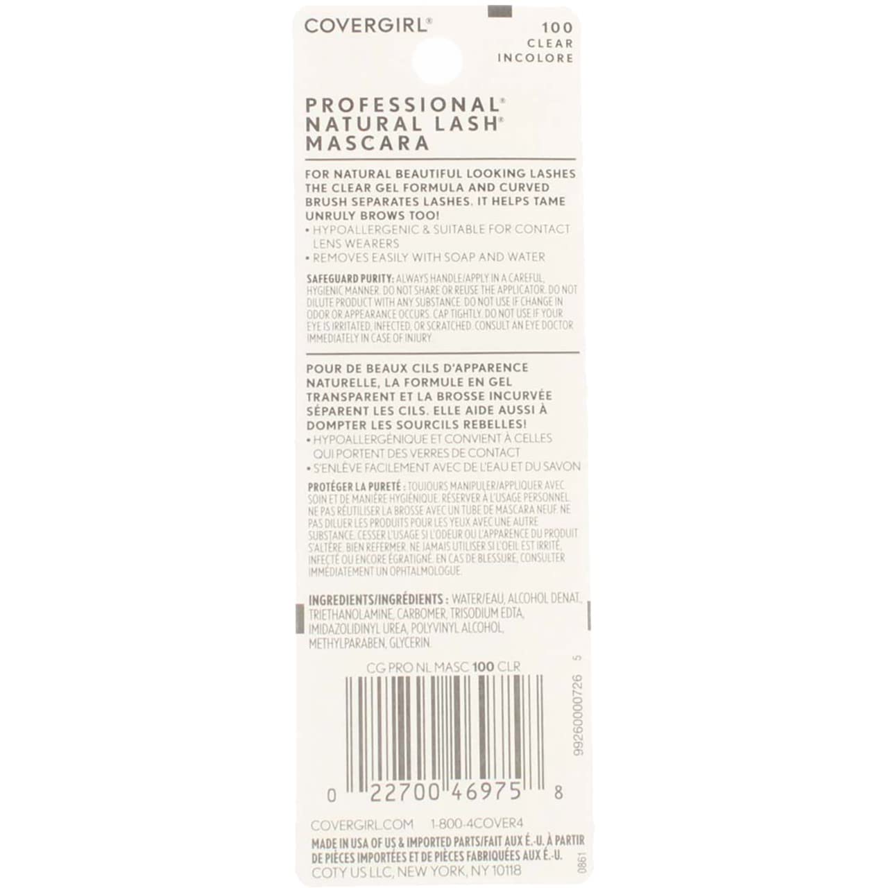 Cover Girl Professional Natural Lash Mascara 100 Clear .34 Fluid Oz