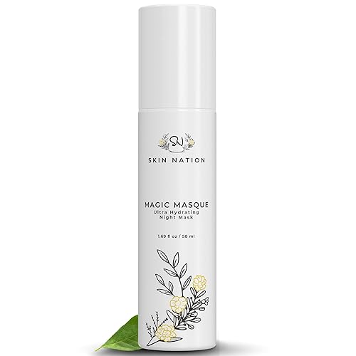 Skin Nation Magic Masque, Hydrating Night Mask with Hyaluronic Acid & Botanicals, Plant-Based Overnight Mask for Dry Skin, Smooth Texture & Radiant