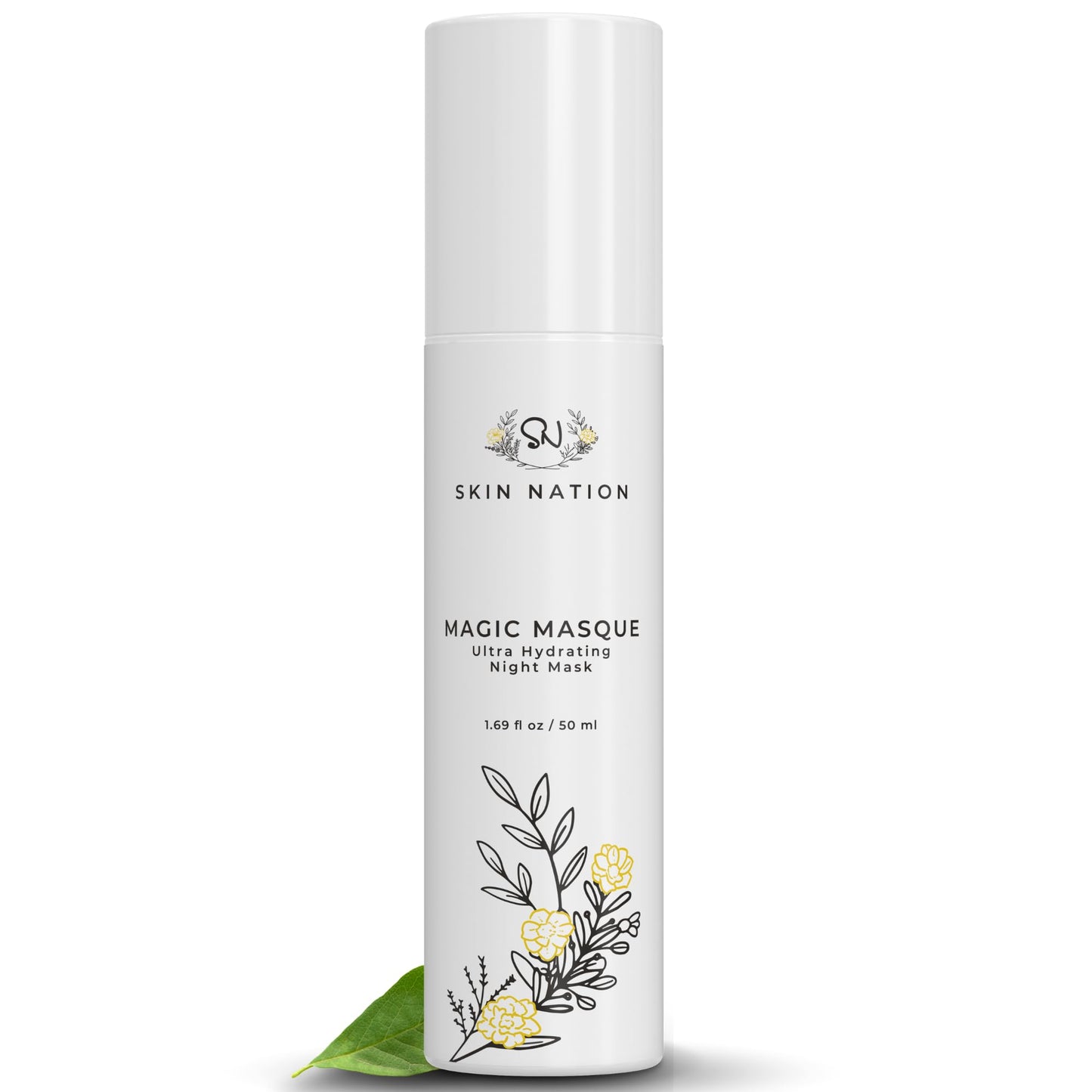 Skin Nation Magic Masque, Hydrating Night Mask with Hyaluronic Acid & Botanicals, Plant-Based Overnight Mask for Dry Skin, Smooth Texture & Radiant