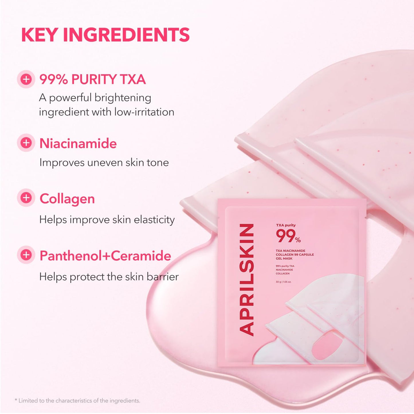 APRILSKIN TXA Pink Capsule Gel Mask | Overnight Face Mask for Glass Glow Skin I 99% High-Purity Tranexamic Acid 3 for uneven skin tone I Elasticity Beauty and Personal Care APRILSKIN