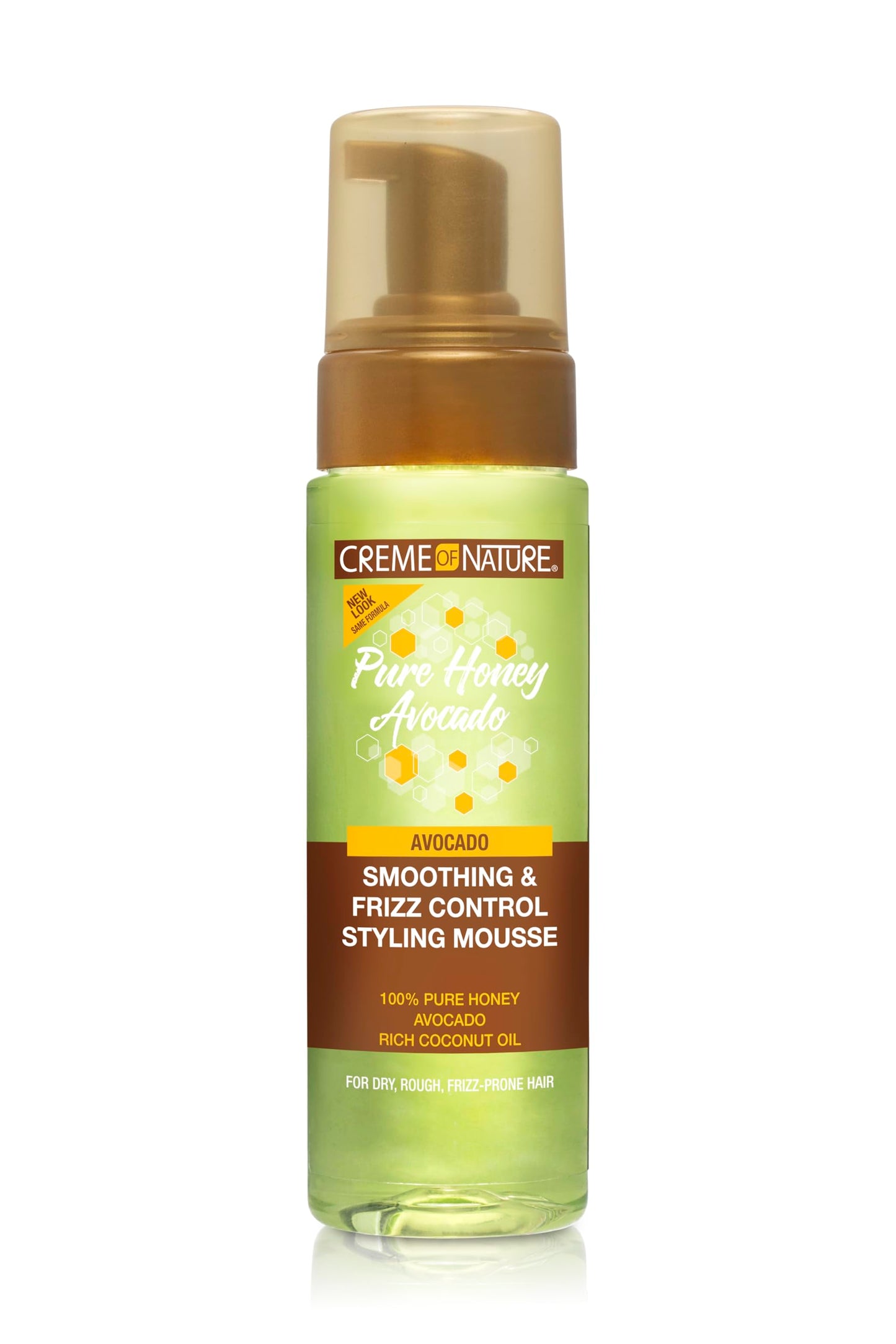 Creme of Nature Pure Honey Define Hair Food Smoothing & Frizz Control Styling Mousse, Flexible Hold & Shine for Curls, With Honey, Avocado Oil